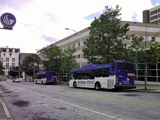 This is not an ordinary downtown Atlanta street.  You're on the GSU campus.