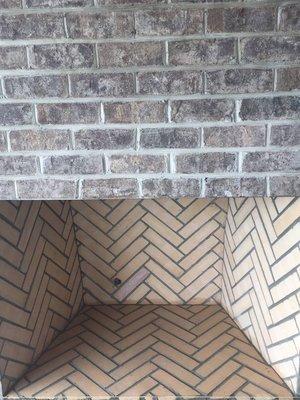 New Fireplace installation with Herringbone firebrick Custom Design