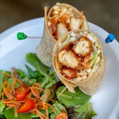 sticky thai chicken wrap