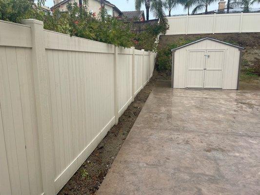 No more worrying about maintenance with our vinyl fence. It's durable and requires minimal upkeep.