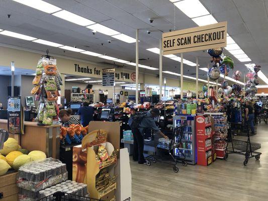 Self checkout area.