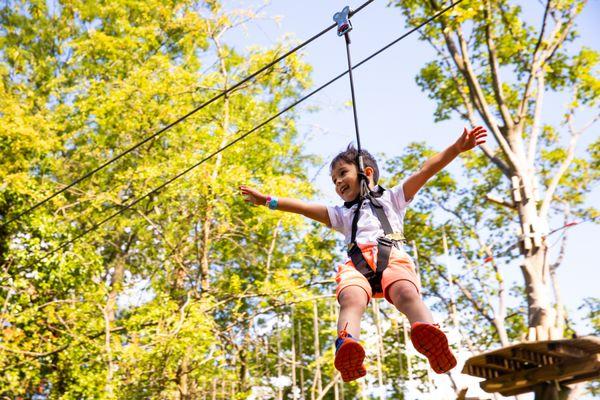 The Treetop Journey course is for participants of all ages. A perfect introduction to aerial adventure.