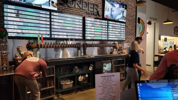 Sunder Brewing tap wall.