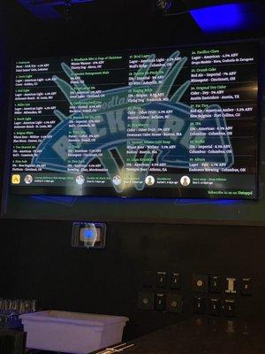 Beer menu