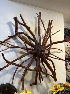 Teak root wall art