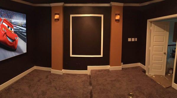 side view, the wall frame were added so the customer can place movie posters on them.