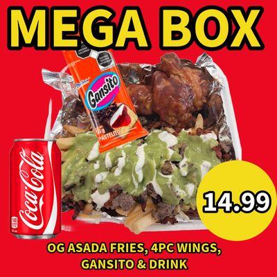 Mega Box Flyer for Ortega's Asada and wings Salt Lake City