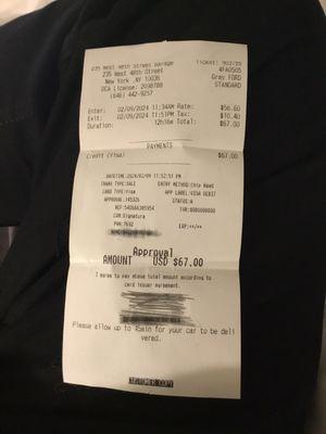 Payment receipt