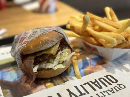 Bbq char burger n fries