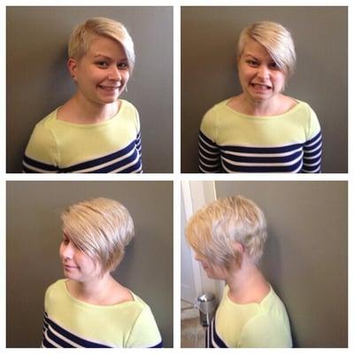 Fun short cut and color. By: Stephanie