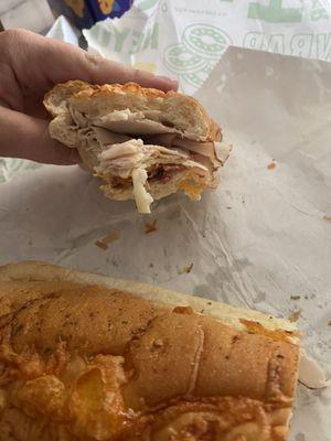 "Double meat"  turkey sub