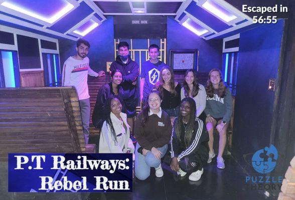 one of our groups in the Train Escape Room!