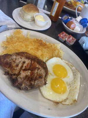 Porkchop and eggs