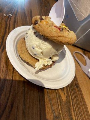 Classic with m&m's and cookie dough ice cream