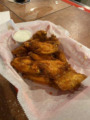 12 wings for their Wednesday special! Very tasty and the ranch was the awesome homemade kind.