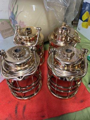 Brass ship lanterns refurbished