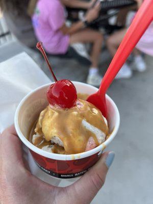 Peanut butter on vanilla