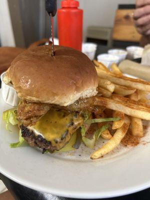 Dilly Dill Burger w/Cajun Fries