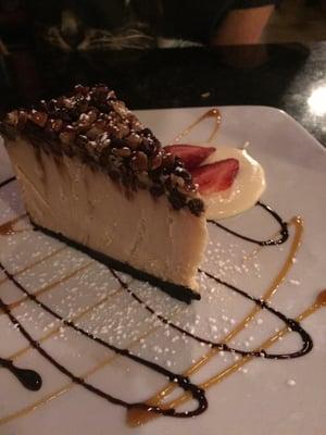 Turtle cheesecake was an excellent way to end the night!