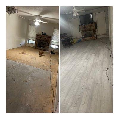 Cement cleaning/flooring installation