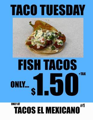 Taco Tuesday Fish Taco Special