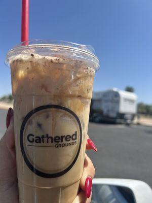 Iced Carmel & Brown Sugar Latte w/ Oat Milk