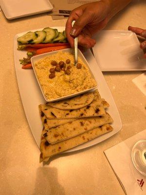 Flatbread and hummus