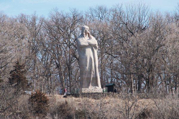 The 48' tall "Eternal Indian", aka Black Hawk Statue