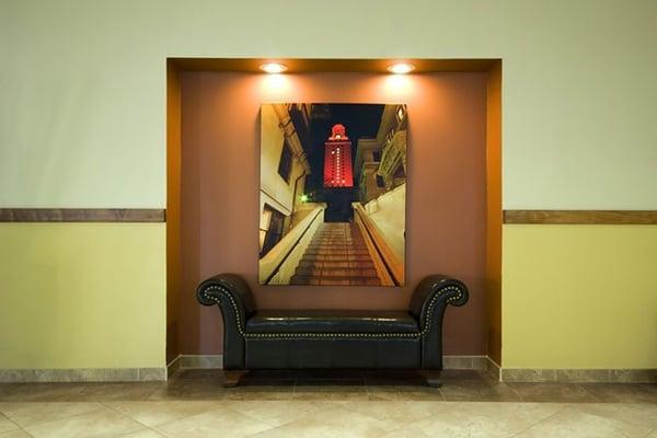 Spruce up your entry way or lobby with a large canvas.