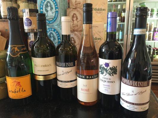 Wines tasted at our August wine tasting.