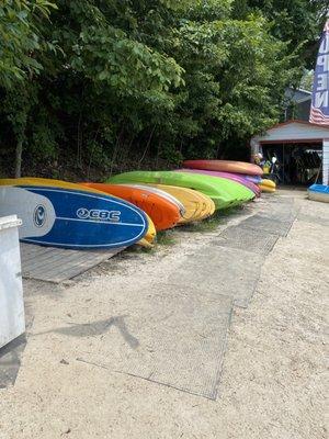 Standing paddle boards and kayaks