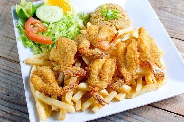 Bread fries shrimp