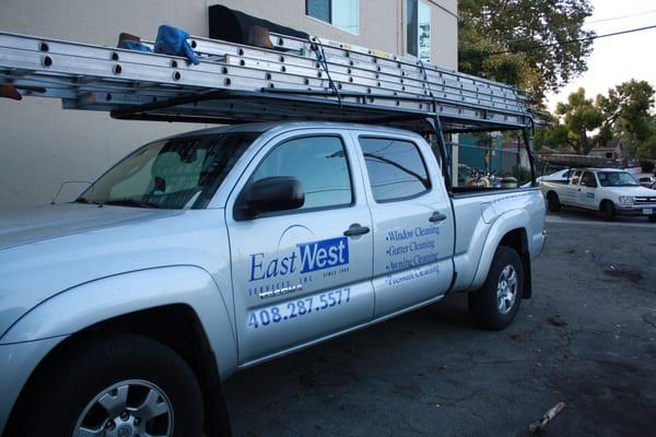 East West Services Trucks are ready to handle any Gutter Cleaning or Window Washing your property needs.  Call today for a free estimate