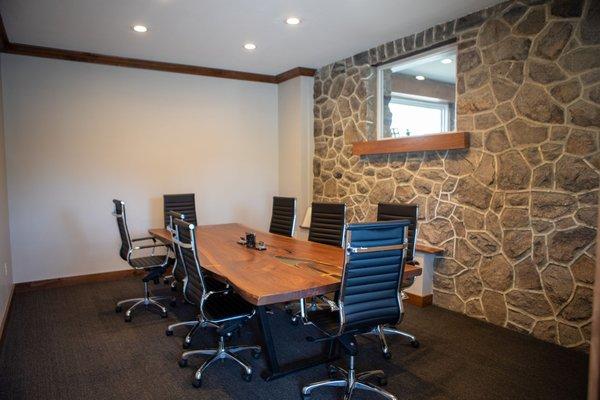 The conference room at the Blandon office.