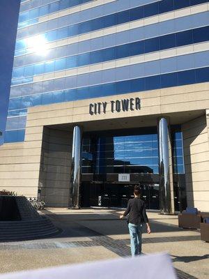 Entrance to the city tower building