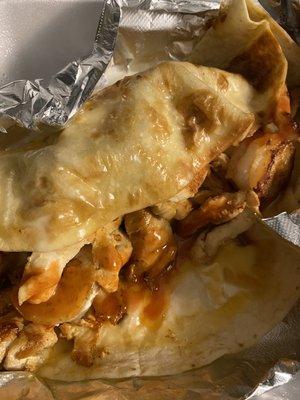 Chicken and shrimp quesadilla