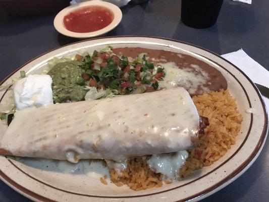 Chicken Chimichanga plate