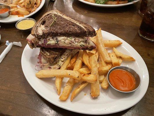 Corned beef and slaw sandwich