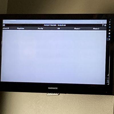 Patient Tracker Board in Waiting Room