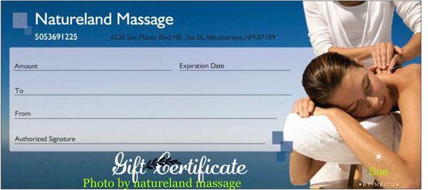 We sell gift certificates