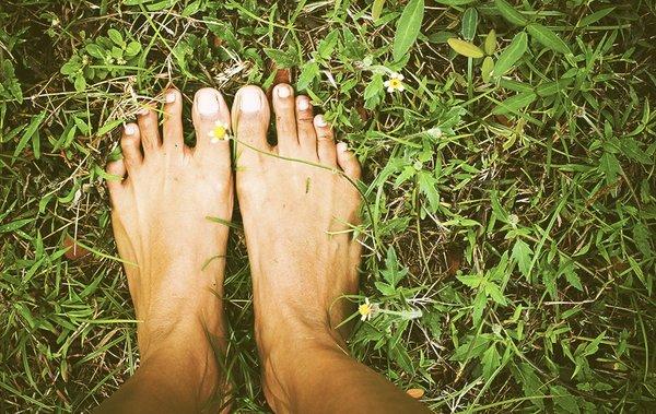 Grounding through yoga practice.