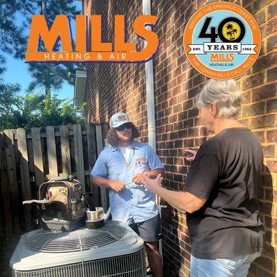 At Mills Heating & Air, our team has the expertise to swiftly and effectively repair your AC. Our commitment to customers sets us apart.