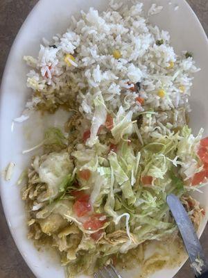 Enchiladas de pollo verdes