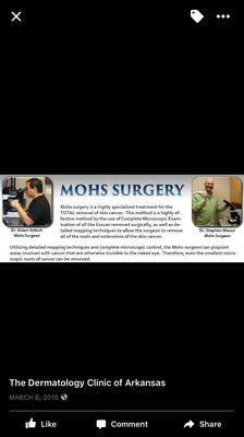 Mohs surgery performed