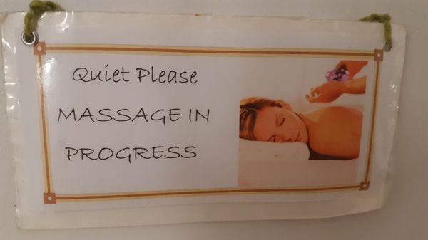 Sign On Doors When Massage Is In Progress