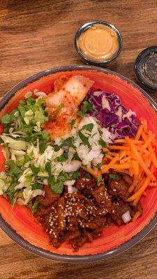 Noodle bowl with spicy pork