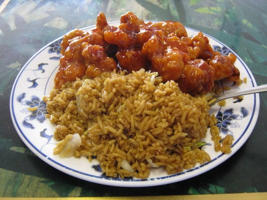 orange chicken & fried rice