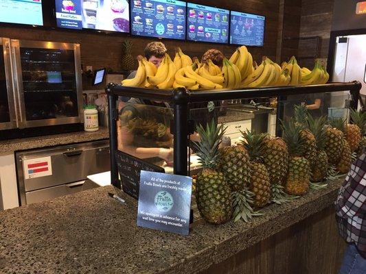 Lots of fresh fruit here at the counter!