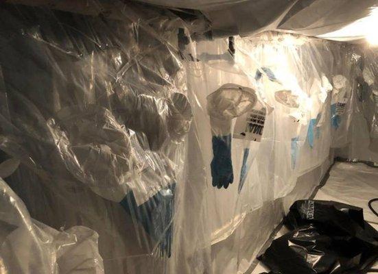 Asbestos pipe insulation removal Glovebag Procedure