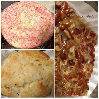 Snickerdoodle, Gourmet Scone, and Pecan Praline Bar